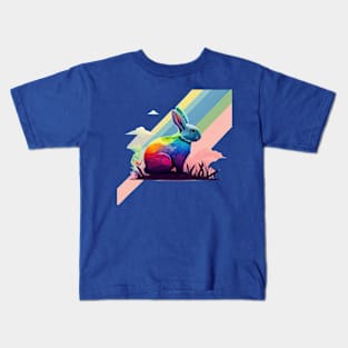 Rainbow Rabbit Kids T-Shirt